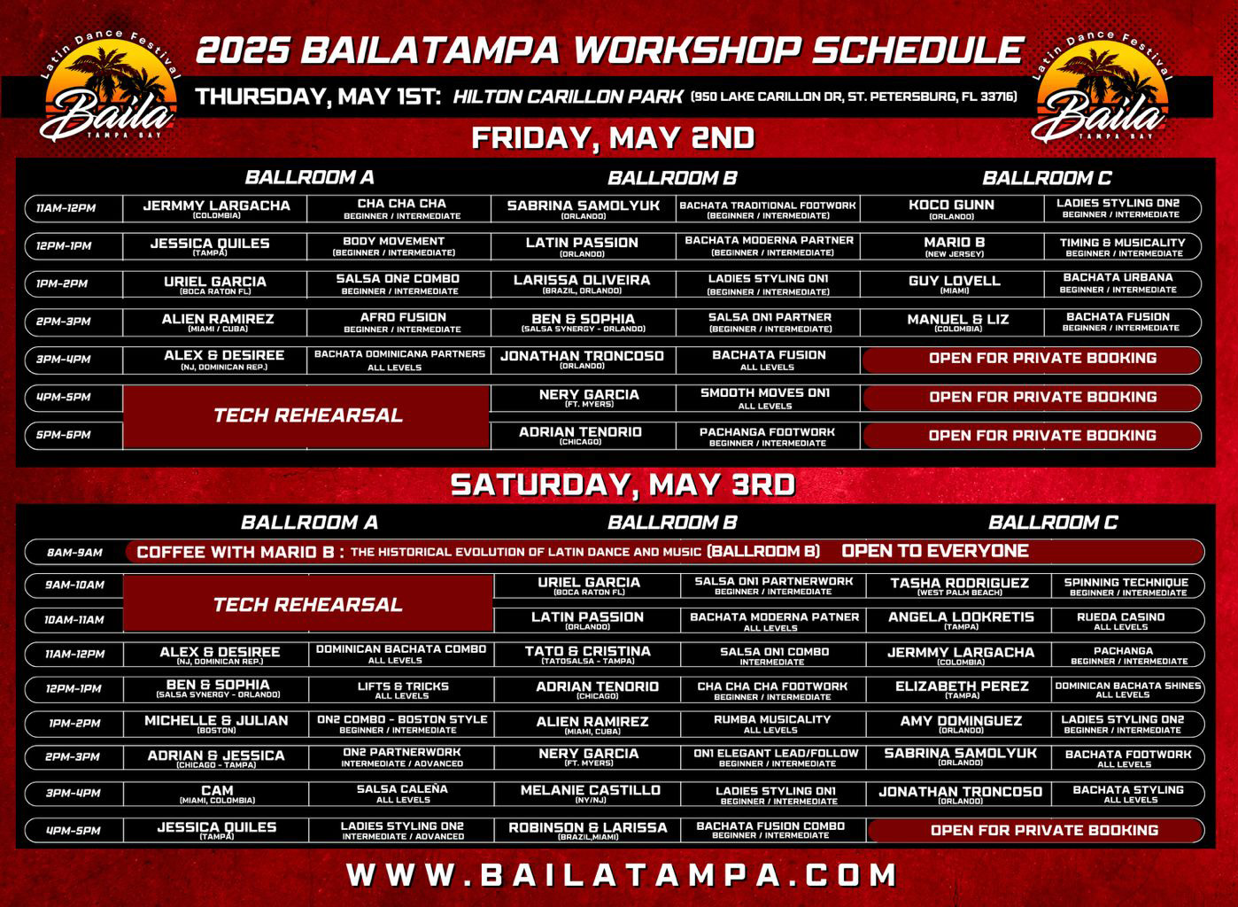 DJ Schedule Day 1